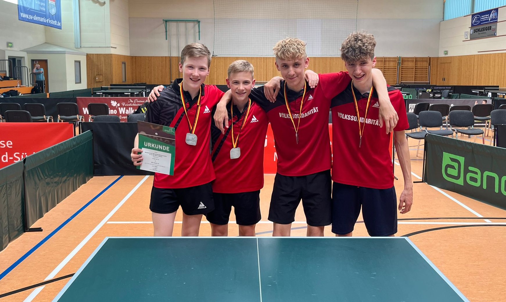 Von links: Moritz Drube, Alfons Tietze, Finn Lehmann, Edwin Marschner